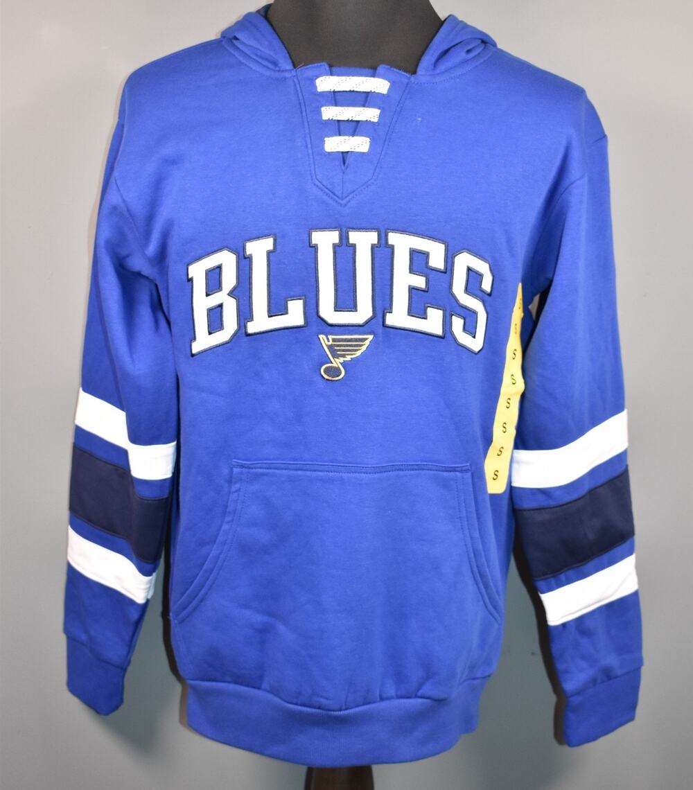 St. Louis Blues Hockey NHL Blue Pullover Sweatshirt with Laces New Size Small